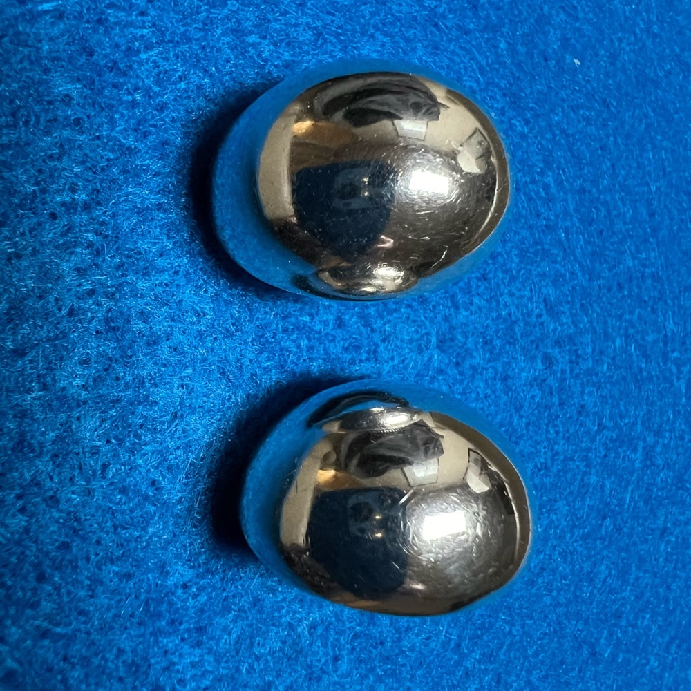 Sterling Silver Solid Clip Earrings - image 5